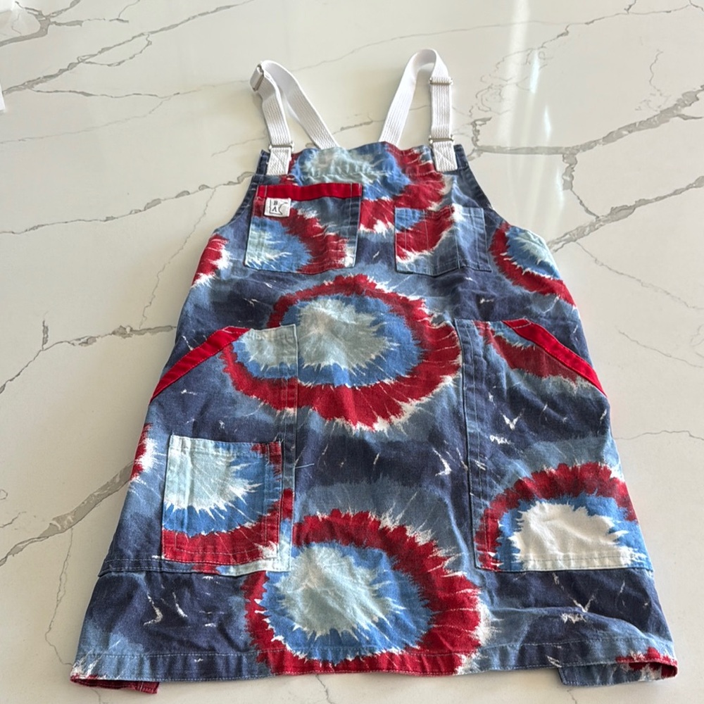 BA Blue and Red Tie-Dye Apron